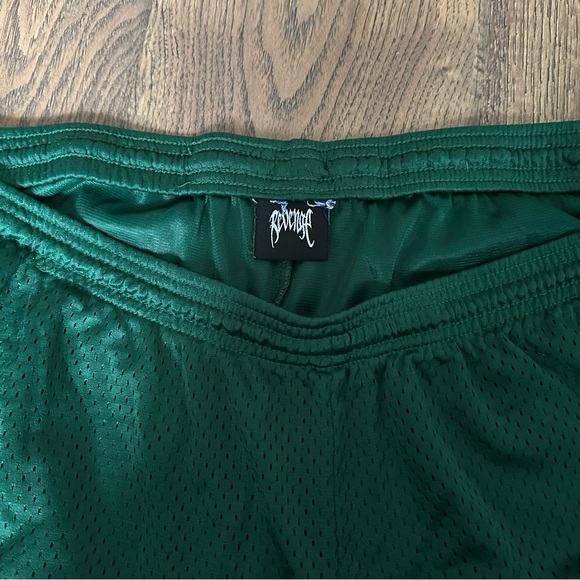 Revenge Mesh Embroidered Shorts - Green - Picture 5 of 5